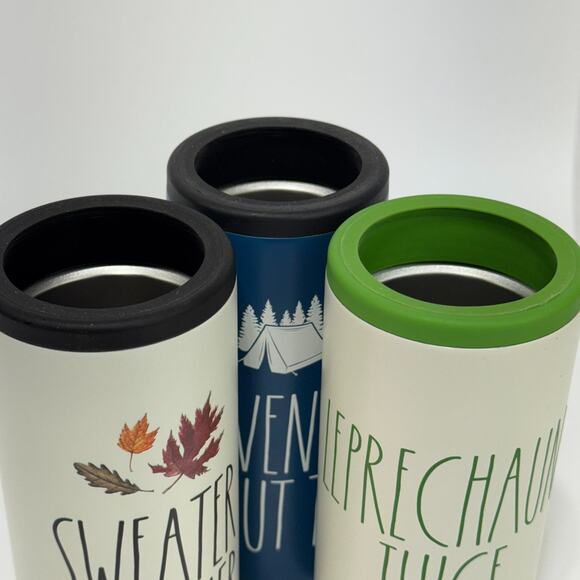 Lot of 3 Stainless Steel Insulated Slim Can Cooler by Rae Dunn Assortment - Picture 5 of 12